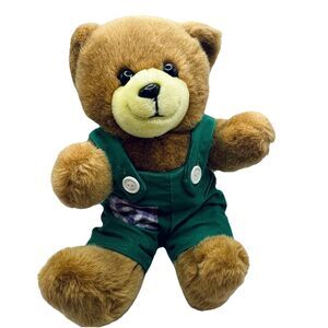 Vintage Trudy Corduroy Bear Plush Green Overalls Plush Stuffed Animal Toy